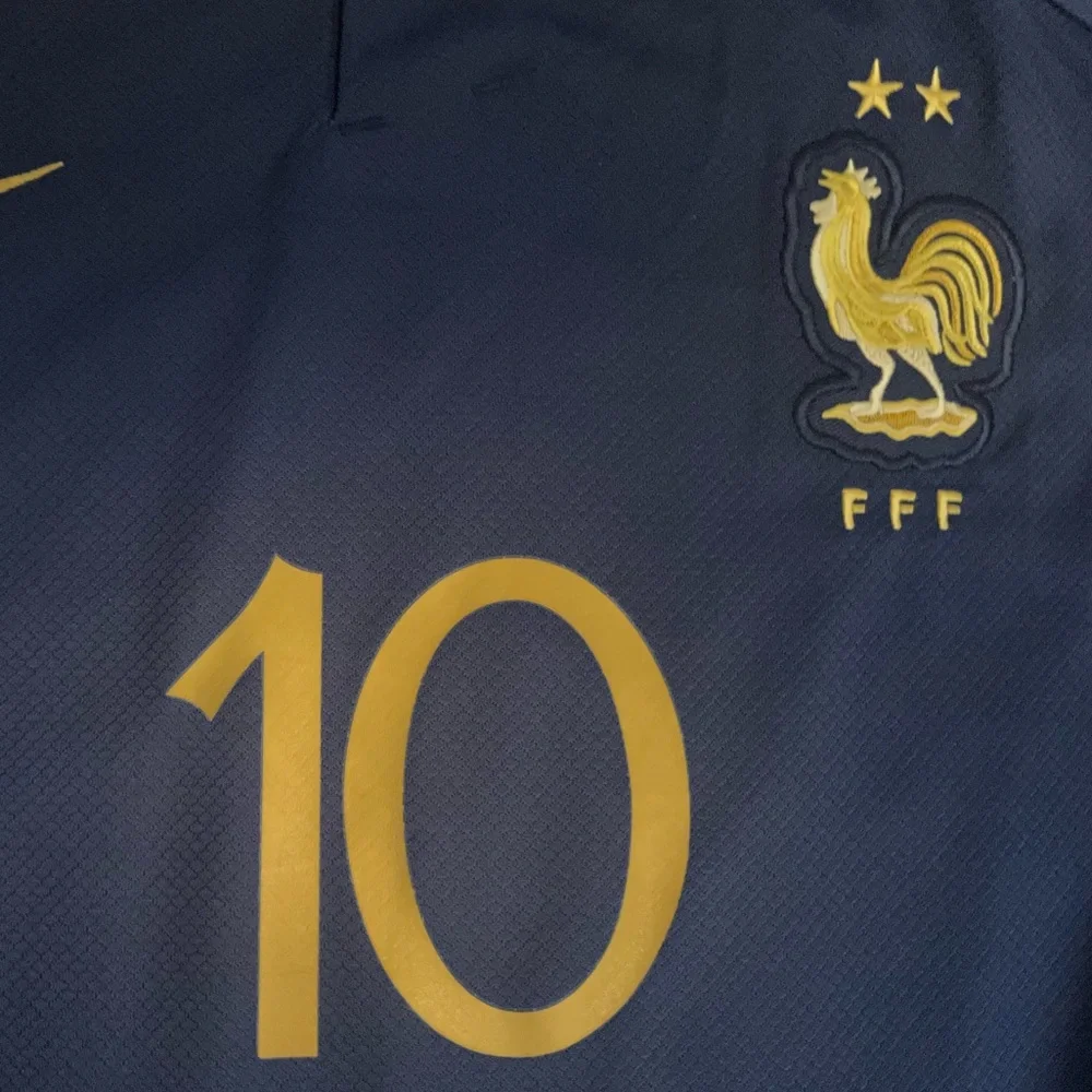Mbappe #10 Soccer Jersey France Home 2022 World Cup Navy Blue - Picture 5 of 6